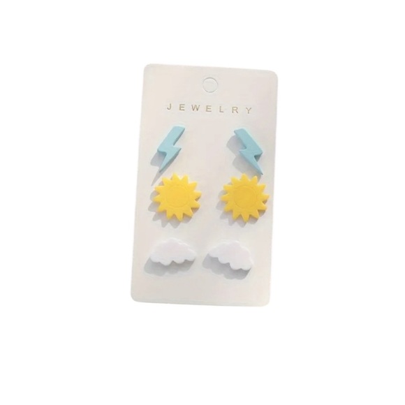 Whimsy_and_Rose Jewelry - Lightning Cloud Acrylic Earring Set ~ 3 Pairs